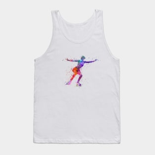 Figure skating in watercolor Tank Top